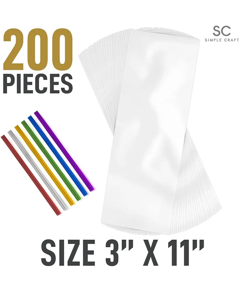 Zulay Kitchen x Inches Clear Cellophane Candy Bags With Ties