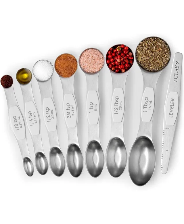 Magnetic Measuring Spoons 8-piece Set with Leveler – Kitchen