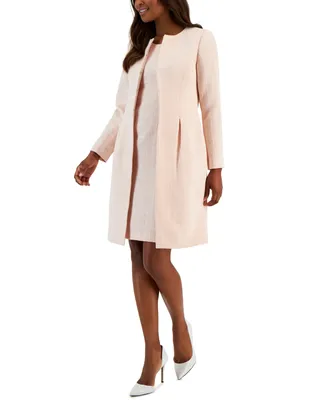 Le Suit Women's Jacquard Long Jacket & Sheath Dress, Regular and Petite Sizes