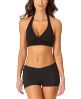 Anne Cole Solid Banded Halter Bikini Top Bottoms