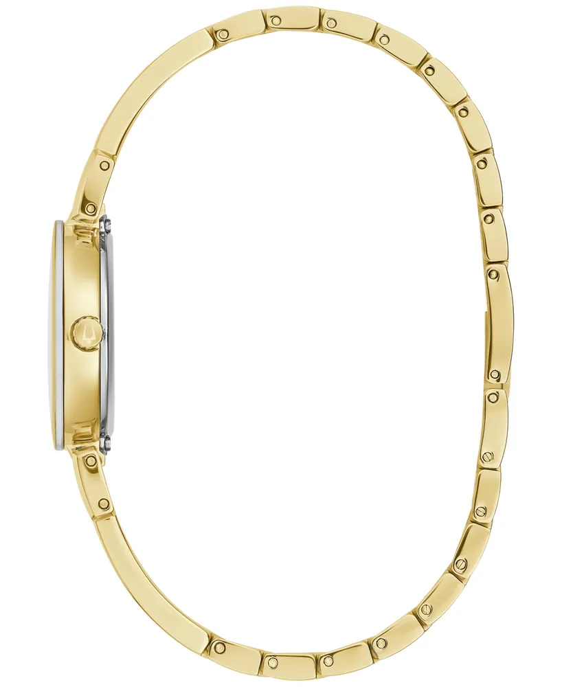Bulova x Marc Anthony Women's Modern Diamond Accent Gold-Tone Stainless Steel Bangle Bracelet Watch 26mm