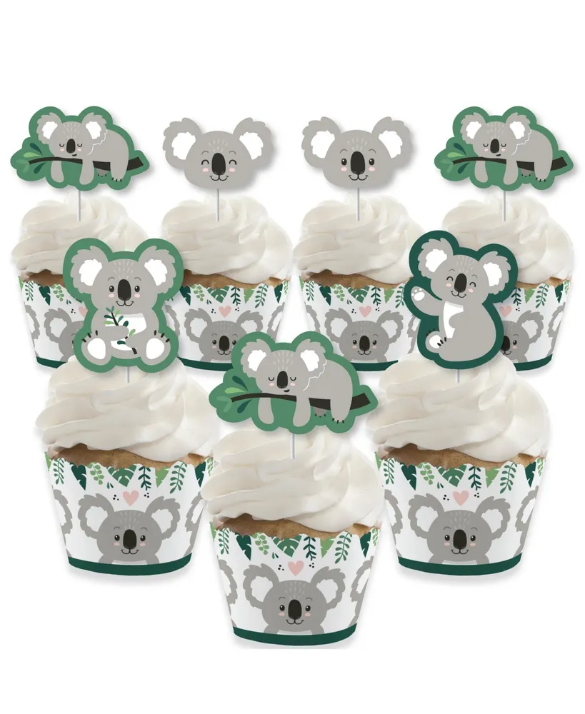 Koala cupcake toppers - set of 12, koala birthday, koala cake, koala decor