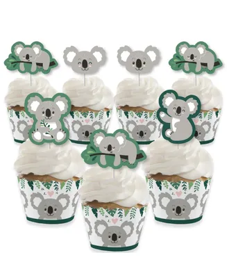Koala Cutie Birthday & Baby Shower Cupcake Wrappers and Treat Picks Kit 24 Ct