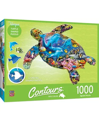 Masterpieces Contours - Turtle Sailing 1000 Piece Shaped Jigsaw Puzzle