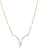 Diamond Fancy Collar Necklace (1/5 ct. t.w.) - Sterling Silver  Gold