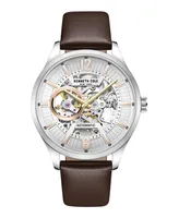 Kenneth Cole New York Men's Automatic Brown Dark Genuine Leather Strap Watch 42mm