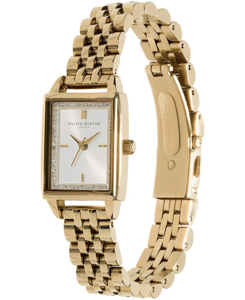 Olivia Burton Women's Quartz Gold-Tone Stainless Steel Bracelet Watch 25.5mm x 20.5mm
