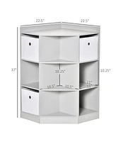 Homcom Kids Storage Organizer for Small Bedrooms, Corner Shelf