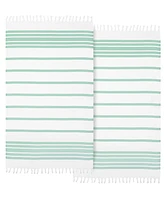 Linum Home Herringbone Pestemal 100% Turkish Cotton 2-Pack Beach Towels