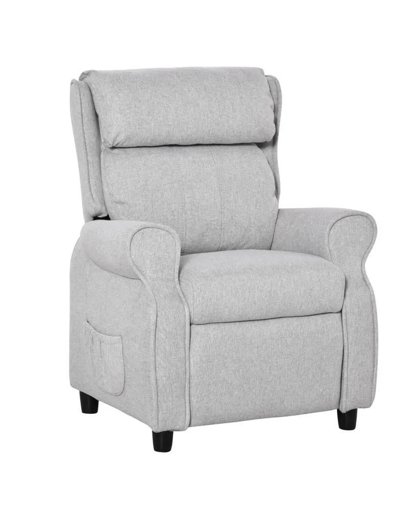 Qaba Kids Recliner Adjustable Armchair Sofa, Soft Sponge Cushion, Grey