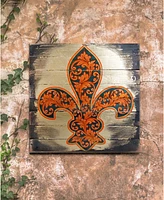 Designocracy Cross Fleur De Lis 8" x 6"