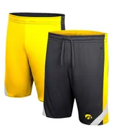 Men's Colosseum Black, Gold Iowa Hawkeyes Am I Wrong Reversible Shorts