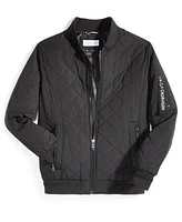 Calvin Klein Men's Quilted Baseball Jacket with Rib-Knit Trim