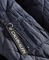 Calvin Klein Men's Quilted Baseball Jacket with Rib-Knit Trim