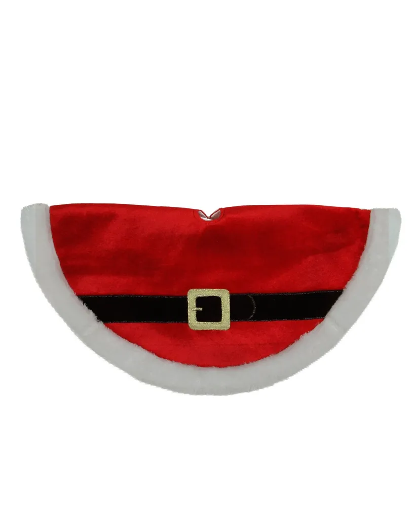 Northlight Traditional Santa Claus Belt Buckle Mini Christmas Tree Skirt, 20"