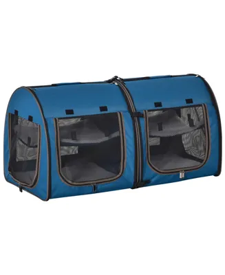 PawHut Large Portable Double Pet Carrier Kennel Bag Oxford Travel Car Seat