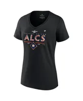 Women's Fanatics Black Houston Astros 2022 Division Series Winner Locker Room V-neck T-shirt