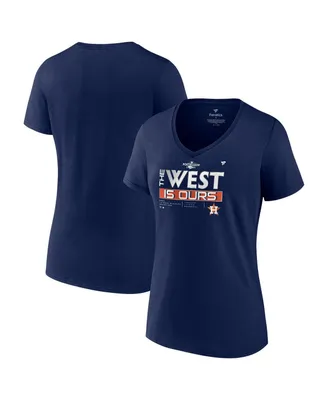 Women's Fanatics Navy Houston Astros 2022 Al West Division Champions Locker Room V-neck T-shirt