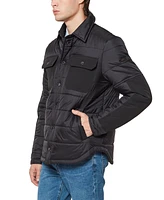 Vince Camuto Men's Mid Weight Quilt Mix Media Jacket