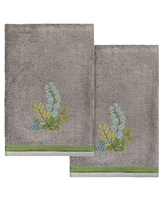 Linum Home Textiles Turkish Cotton Botanica Embellished Bath Towel Set, 2 Piece