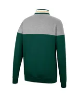 Men's Colosseum Heathered Gray and Green Colorado State Rams Be the Ball Quarter-Zip Top