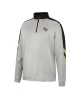 Men's Colosseum Gray and Black Ucf Knights Bushwood Fleece Quarter-Zip Jacket