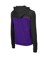 Women's Colosseum Black and Purple Washington Huskies Aidan Half-Zip Hoodie