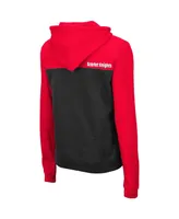 Women's Colosseum Scarlet, Black Rutgers Scarlet Knights Aidan Lightweight Quarter-Zip Hoodie