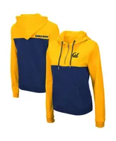 Women's Colosseum Gold and Navy Cal Bears Aidan Half-Zip Hoodie