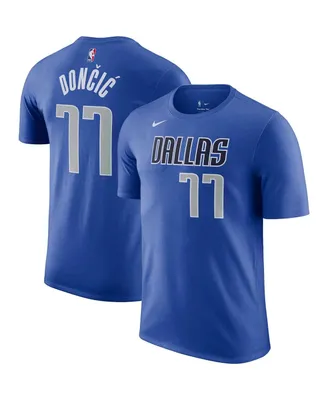 Men's Nike Luka Doncic Blue Dallas Mavericks Icon 2022/23 Name and Number Performance T-shirt