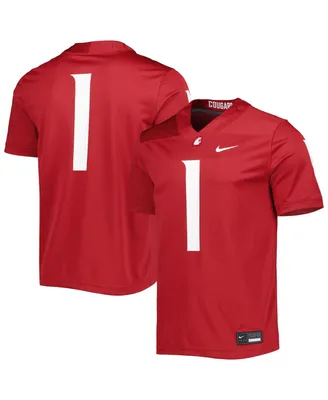 Men's Nike #1 Crimson Washington State Cougars Untouchable Football Jersey