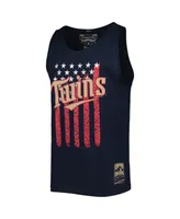 Men's Mitchell & Ness Navy Minnesota Twins Cooperstown Collection Stars and Stripes Tank Top