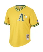 Men's Mitchell & Ness Mark McGwire Gold Oakland Athletics Cooperstown Collection Mesh Batting Practice Jersey