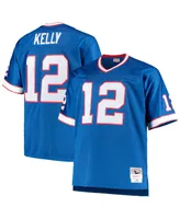 Men's Mitchell & Ness Jim Kelly Royal Buffalo Bills Big and Tall 1990 Retired Player Replica Jersey