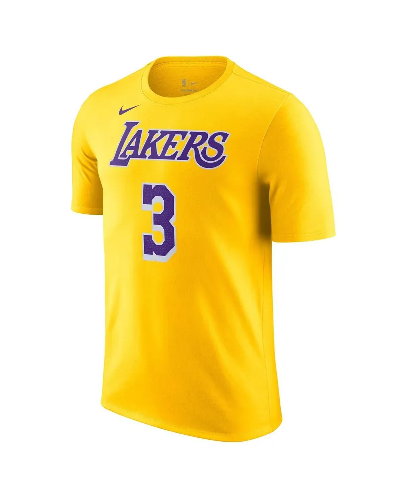Men's Nike Anthony Davis Gold Los Angeles Lakers Icon 2022/23 Name and Number Performance T-shirt