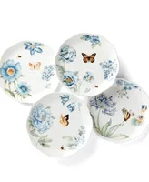 Lenox Set of 4 Butterfly Meadow Blue Assorted Dessert Plates
