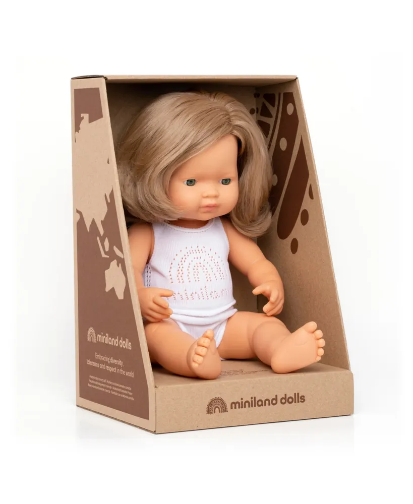 Miniland Baby Girl 15" Caucasian Dirty Blond Doll