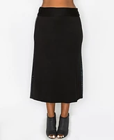 Coin 1804 Plus Sequin Side Contrast Fold Over Midi Skirt