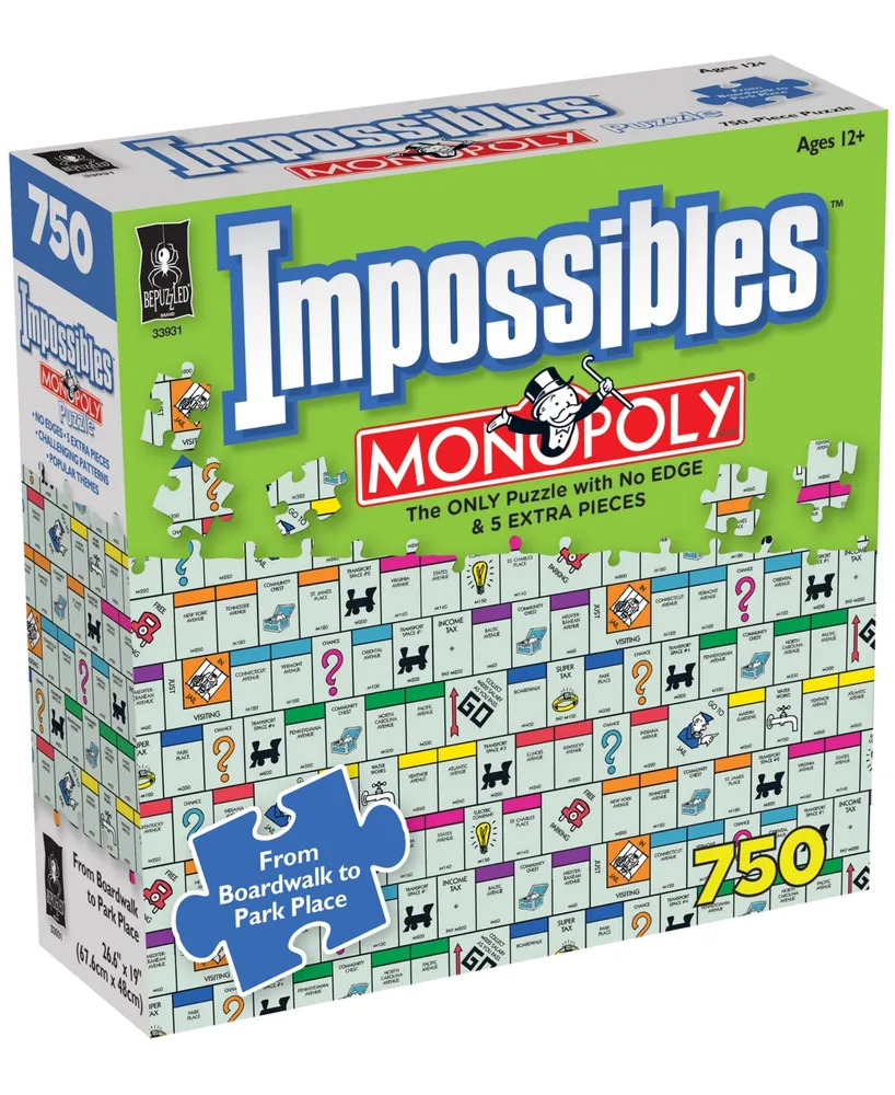 Bepuzzled Hasbro Monopoly Impossible Puzzle Set, 750 Pieces