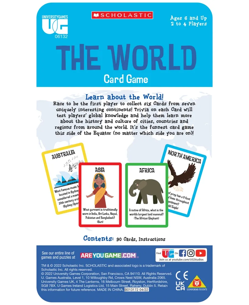 University Games Scholastic the World Card Game