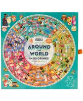 Professor Puzzle Around the World in 80 Drinks Circular Jigsaw Puzzle Set, 1002 Pieces