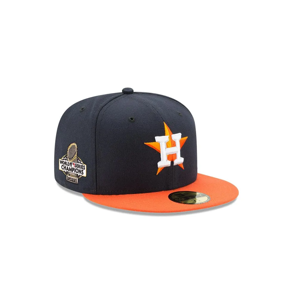 Men's New Era Navy, Orange Houston Astros 2022 World Series Champions Side Patch 59FIFTY Fitted Hat