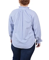 Ny Collection Plus Size Long Sleeve Button Front Blouse