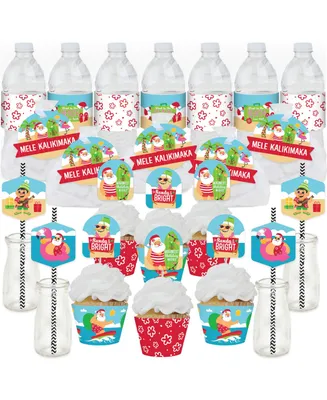 Tropical Christmas Beach Santa Holiday Party Fabulous Favor Party Pack 100 Pc