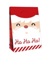 Big Dot of Happiness Jolly Santa Claus - Christmas Gift Favor Bags - Party Goodie Boxes 12 Ct