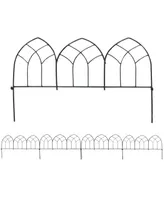 Sunnydaze Decor 5-Piece Narbonne Steel Garden Border Fencing - 9 ft - Black