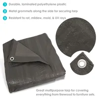 Sunnydaze Decor Polyethylene Multi-Purpose Tarp - Dark Gray