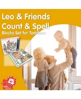 Leo & Friends Count & Spell Blocks Set for Toddlers/101 Pieces