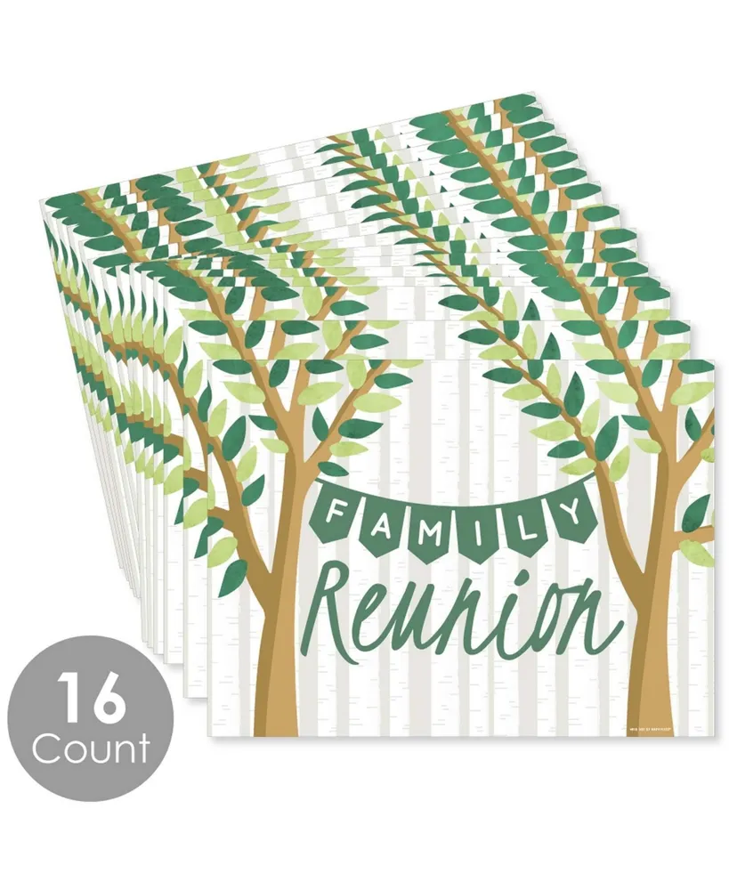 Family Tree Reunion - Party Table Decorations - Gathering Party Placemats 16 Ct