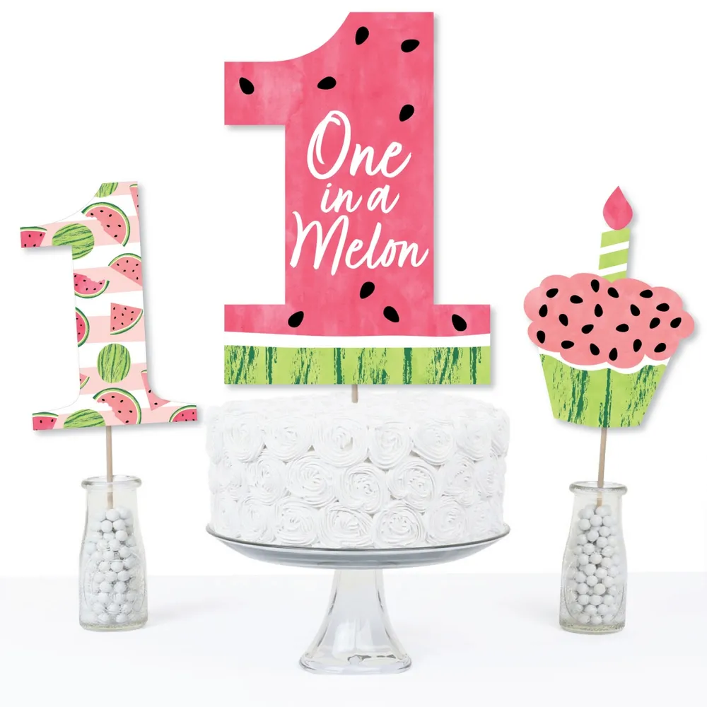 1st Birthday One in a Melon - Centerpiece Sticks - Table Toppers - Set of 15